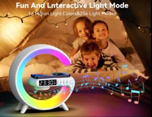 Wireless Fast Charger with Bluetooth Speaker, Smart Alarm Clocks, Sound and LED Light - Image 3